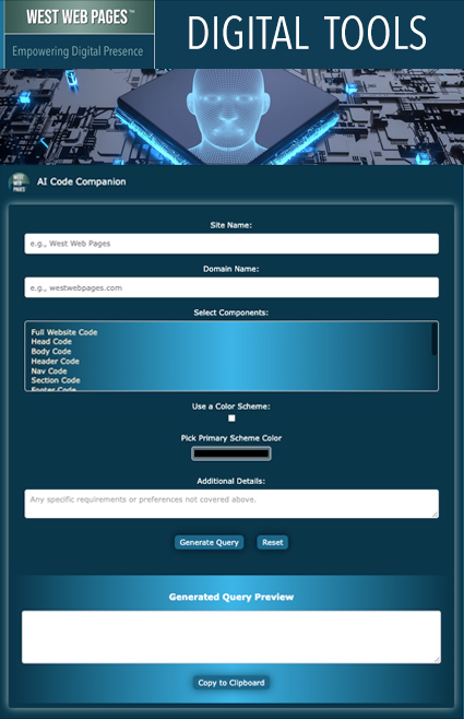 Screenshot of West Web Pages Snap Style Tester tool