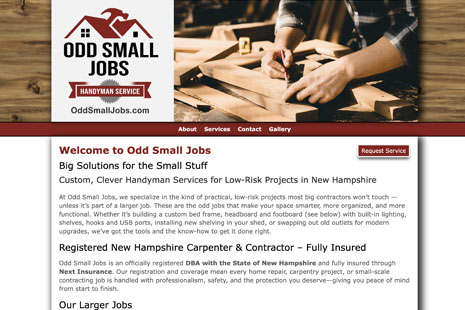 Odd Small Jobs Sample Home Page